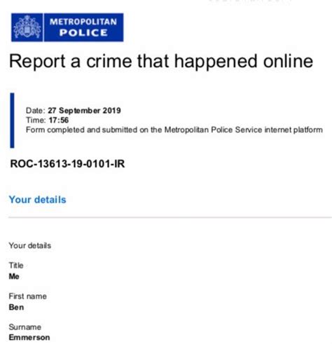 surrey police crime reference number